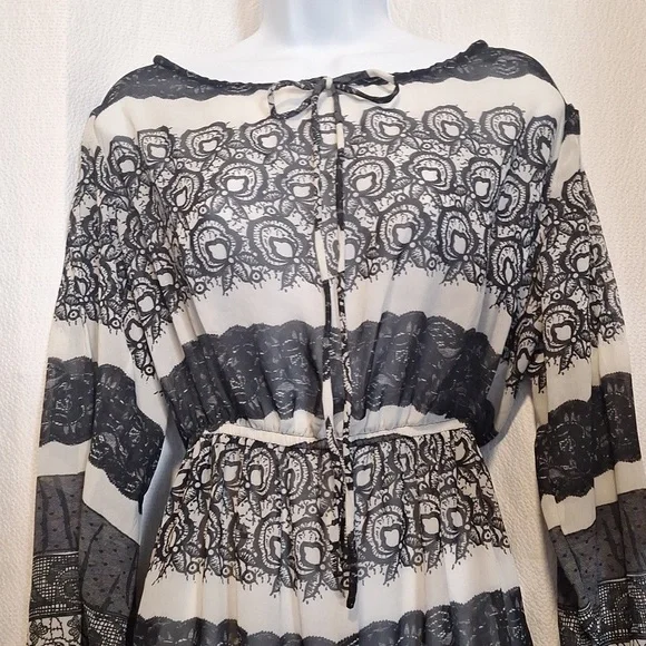 Kardashian Kollection XS. Black and white semi sheer cover up dress - Picture 2 of 7